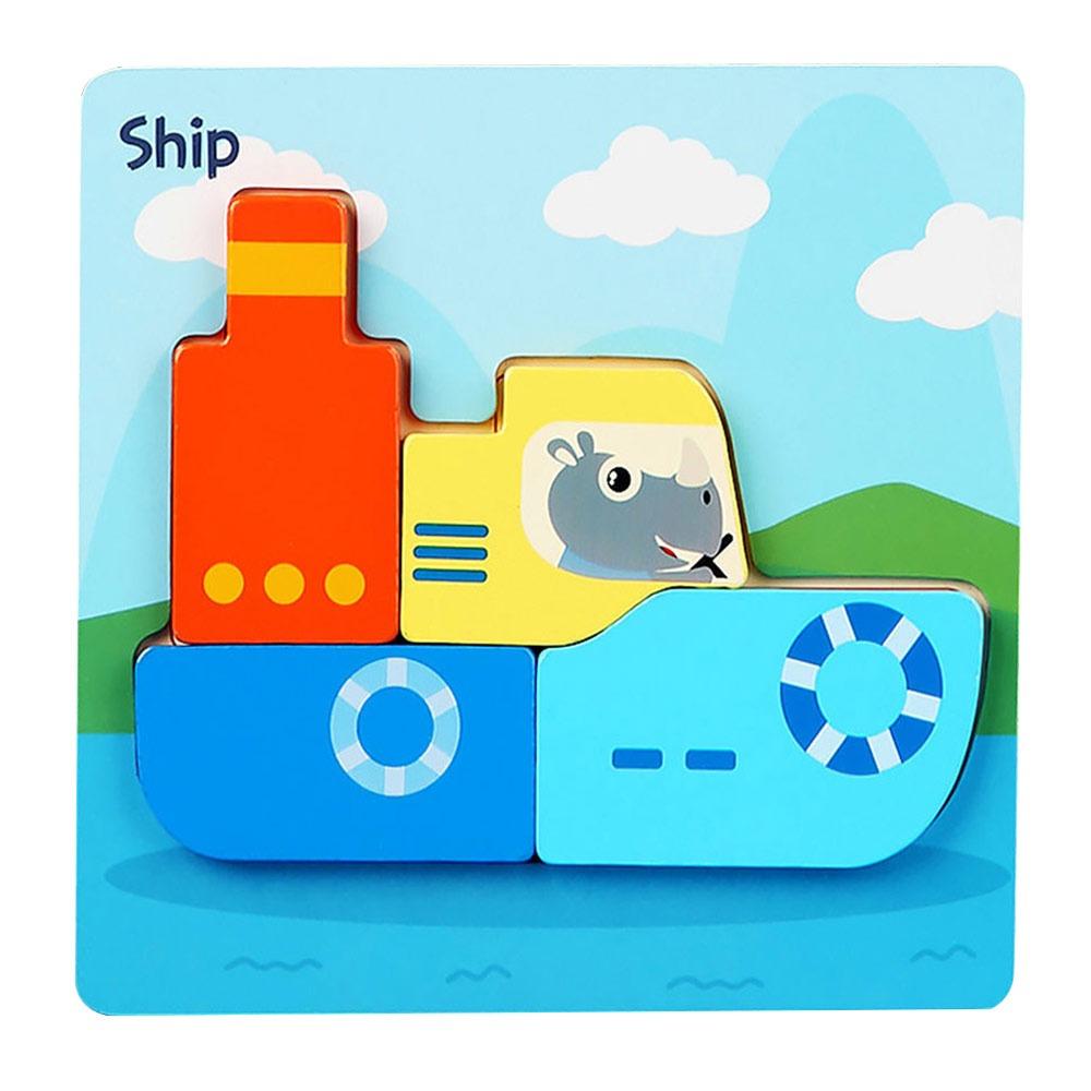 

High Quality 3D Wooden Puzzles Cute Animal Series Safe Animals Cognitive Jigsaw Puzzle Portable Cartoon Animals Puzzles Children