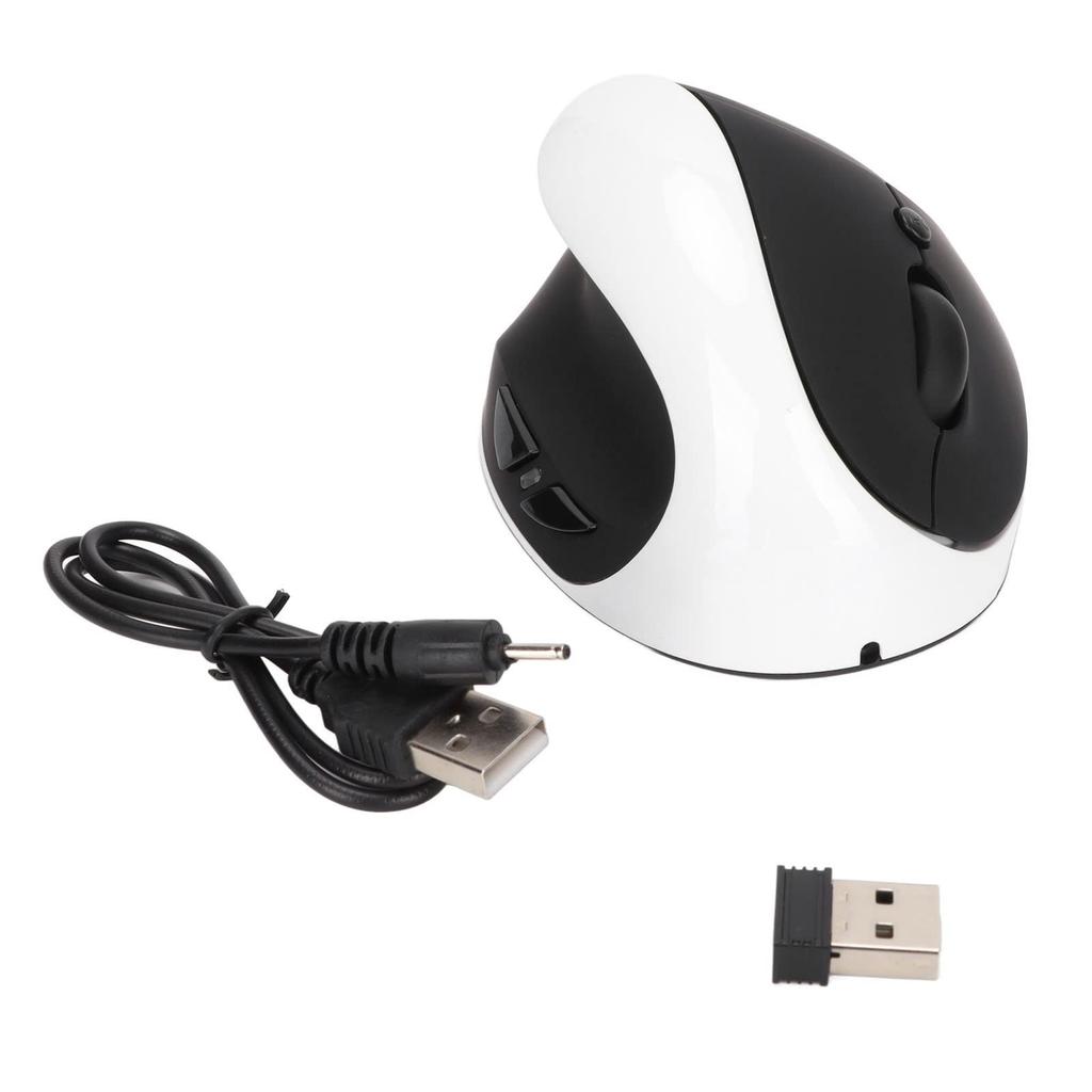 Wireless Vertical Ergonomic Wireless Rechargeable Optical Mouse with USB Adjustable for Left-Handed 2.4G Mouse, Left-Handed Mouse, Adapter, DPI,