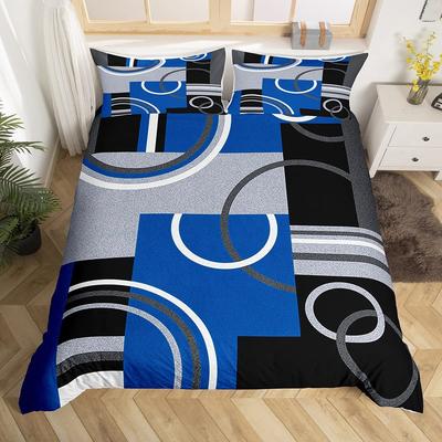 Geometrie Wirbel Spirale Bettbezug Einzelbett King Abstrakt Kreis Streifen Bettdeckenbezug Modern Grafik Geometrisch Karomuster Bettwäscheset