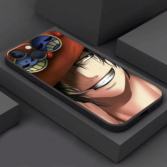 O-ne-1-P-Piece Drawings Phone Case for iPhone 14 Plus 7 12 Mini XR 11 SE 8 6s 13 Pro Max XS X Matte Shockproof Black Soft Cover