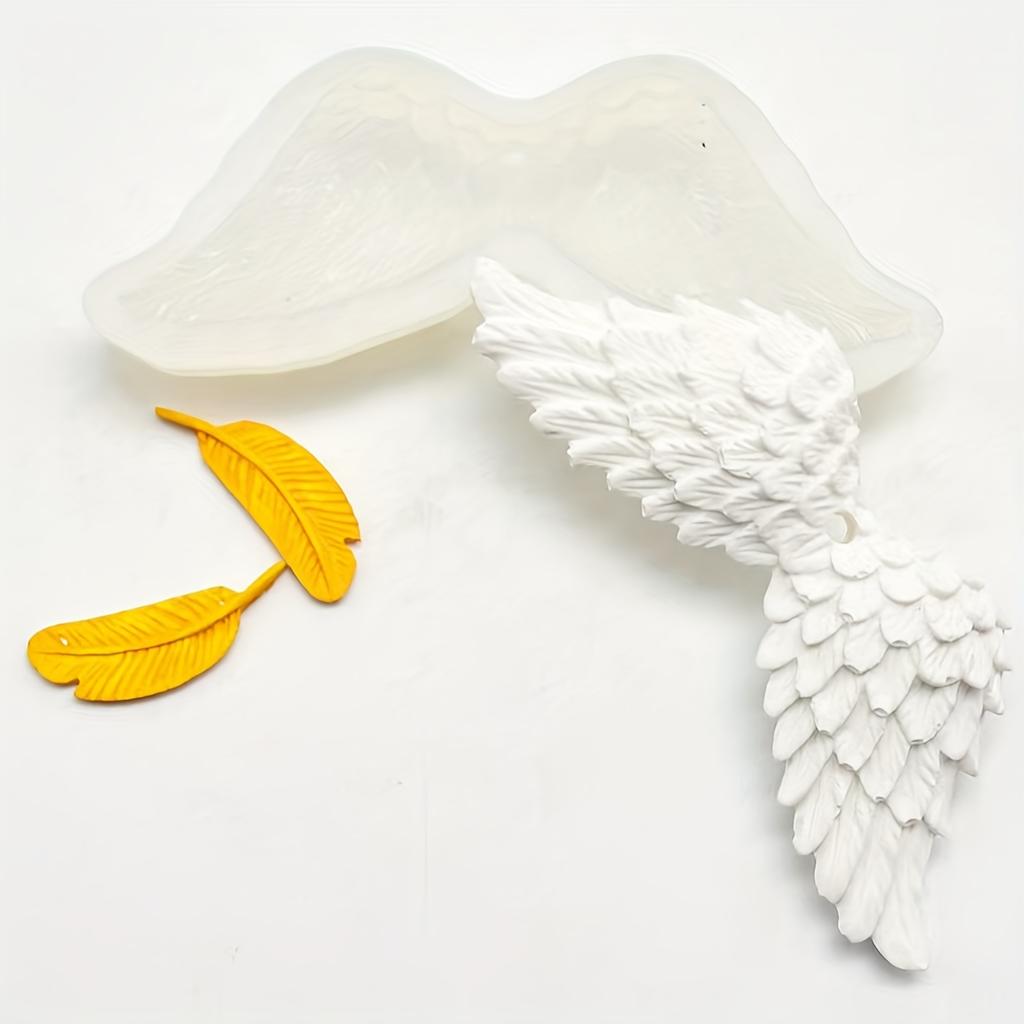 Angel Wing Mold - with Chains for Hanging, for DIY Crafts, Home Decor, Wedding, Birthday Party - Durable Silicone Casting Mold for Candle, Soap