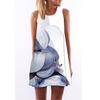 European Station European and American New Retro Digital Printing Round Neck Hot-selling Off-the-shoulder Medium and Long Vest Dress