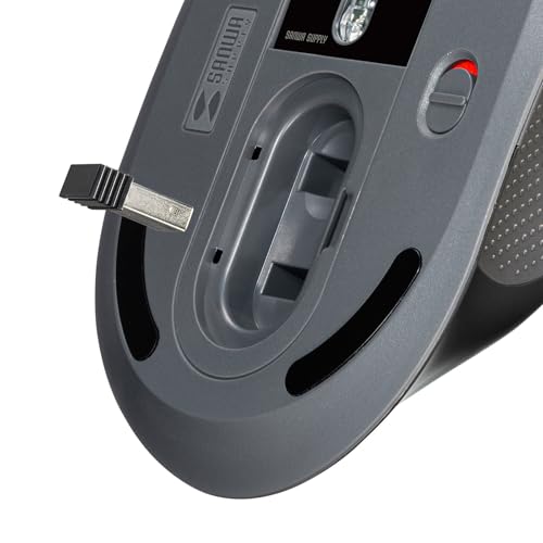 SANWA SUPPLY Silent Wireless Ergonomic Mouse (2.4GHz Wireless, 45mm Height) MA-EWBS528MBK