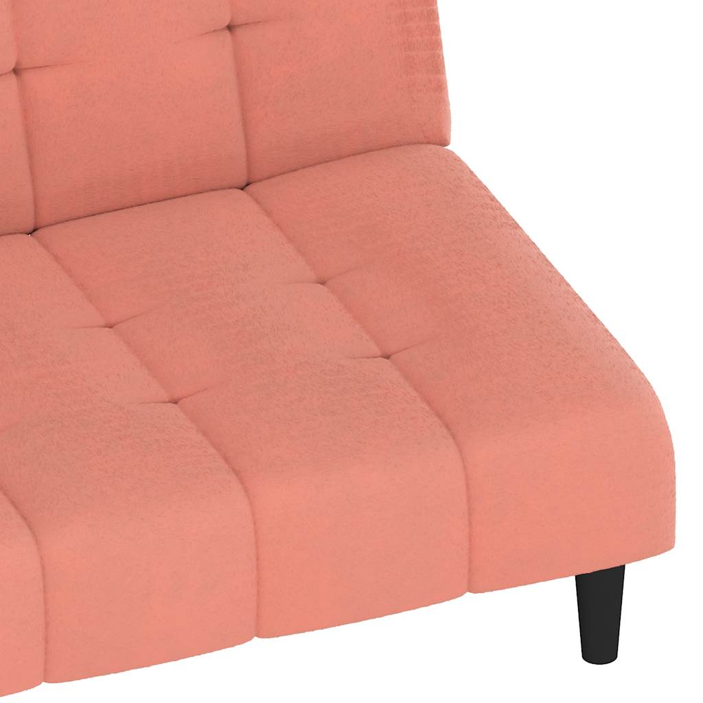 2 Seater Sofa Bed in Pink Velvet