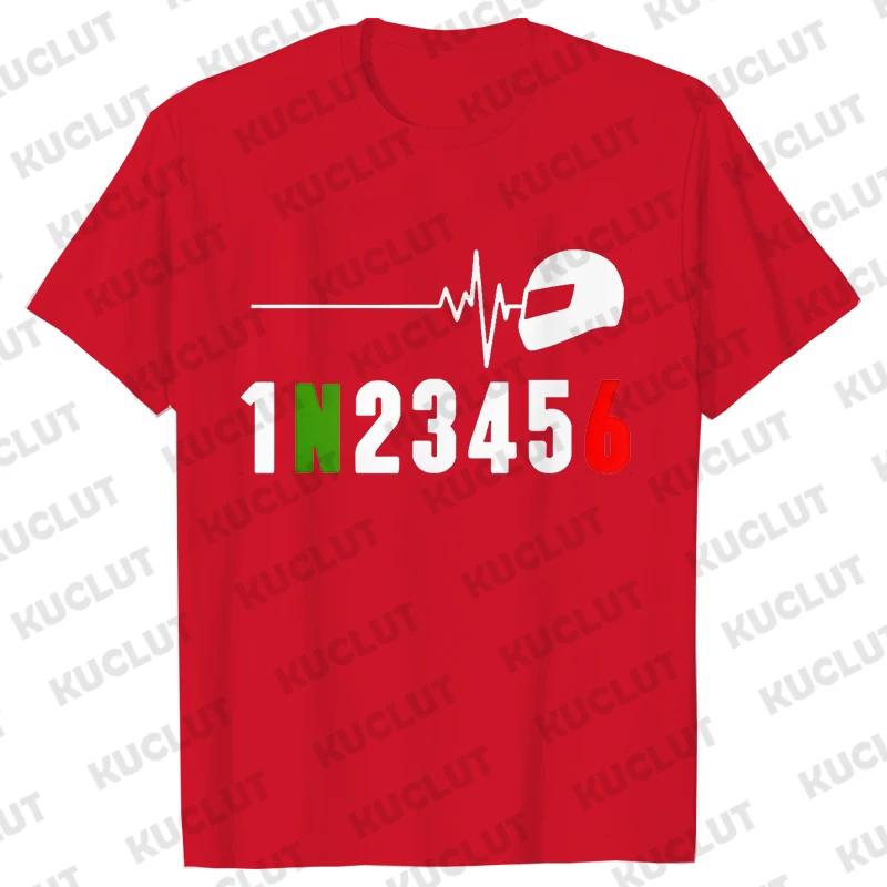 1N23456 Motocyklový převodový tep Tričko Pánské Tričko Horský jezdec Moto kolo Trička Pánské Dámské Tričko Krátký rukáv Topy