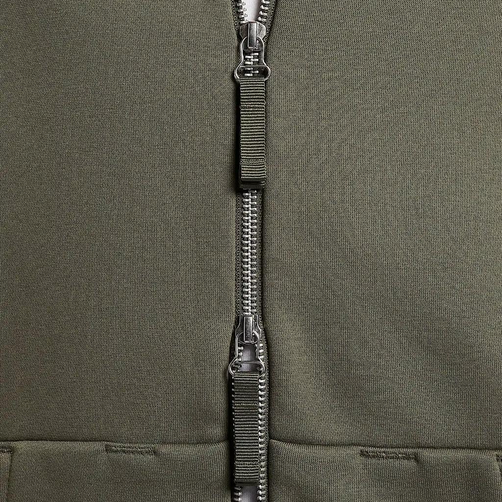 Nike Solid Logo Zip-Up Hoodie Men Hoodies Olive-Green HJ3898-222