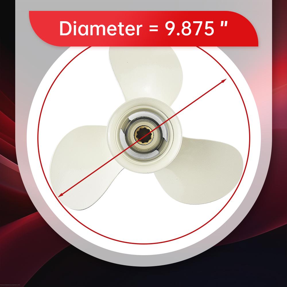 Για Yamaha 20hp 25hp 30hp 9 7/8*10 1/2 Outboard Propeller Boat Motor κράμα αλουμινίου 20 25 30 Screw 3 Blade 10 Spline Part Engine