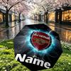 Custom Name Personalized Football Team F.C Print Umbrella, Auto Open Close, 8‑Rib Sturdy Frame, Commute Camping Hiking Use, Birthday Gift