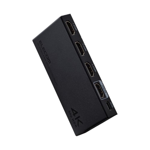 Elecom Przełącznik HDMI (Selektor) 3 wejścia 1 wyjście 4K (4096 x 2160) 60Hz Wybierana funkcja przełączania automatycznego/ręcznego [Potwierdzono działanie z PS4/PS5]