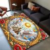 Heavenly Doves and Sun Rug Religious Symbols Spiritual Gifts Decorative carpetAnti Slip Carpet Can Be Machine Washed