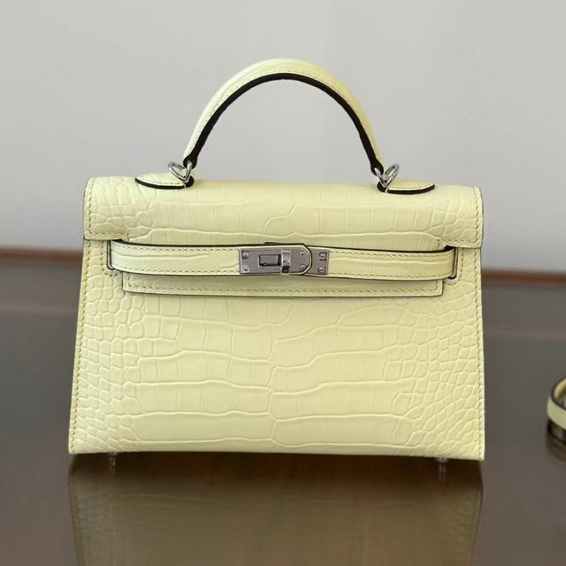 New Leather Handbag Bag, High-gloss Crocodile Pattern Second-generation Hand Carry Mini Shoulder Women's Bag