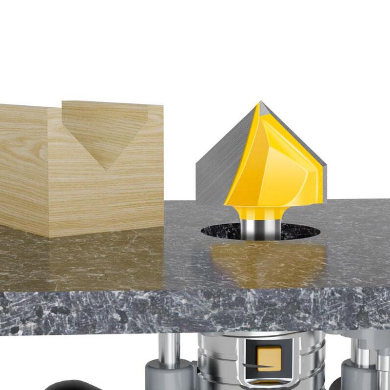 8mm Shank 90 Degree V Groove Template V-Groove V Grooving Router Bit Cleaning Flush Trim Corner Round Cove Box Bits Tools