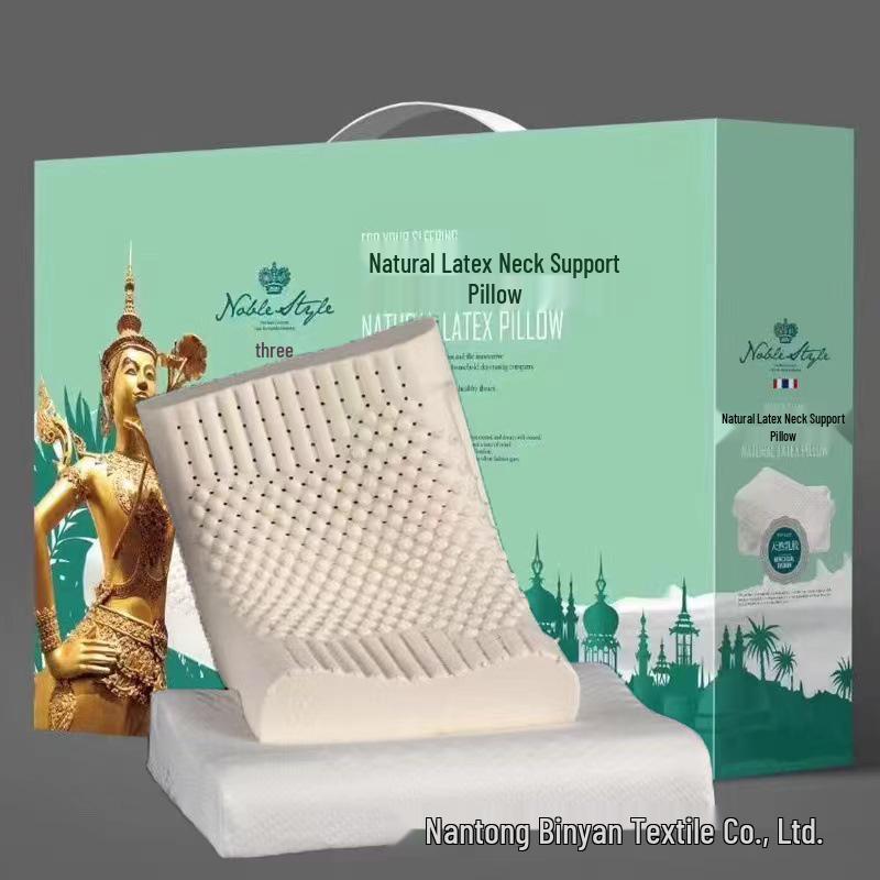 Graphene Wave Neck Support Pillow - Natural Latex Pillow Core, Adult Gift from Thailand