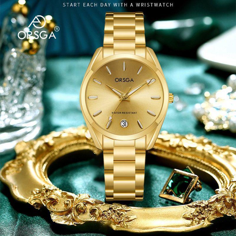 Luxury Women's Watch 34mm Fashionable Stainless Steel Rhinestone Pink Minimalist Girl Clock Outdoor Travel Women Wrist Watches