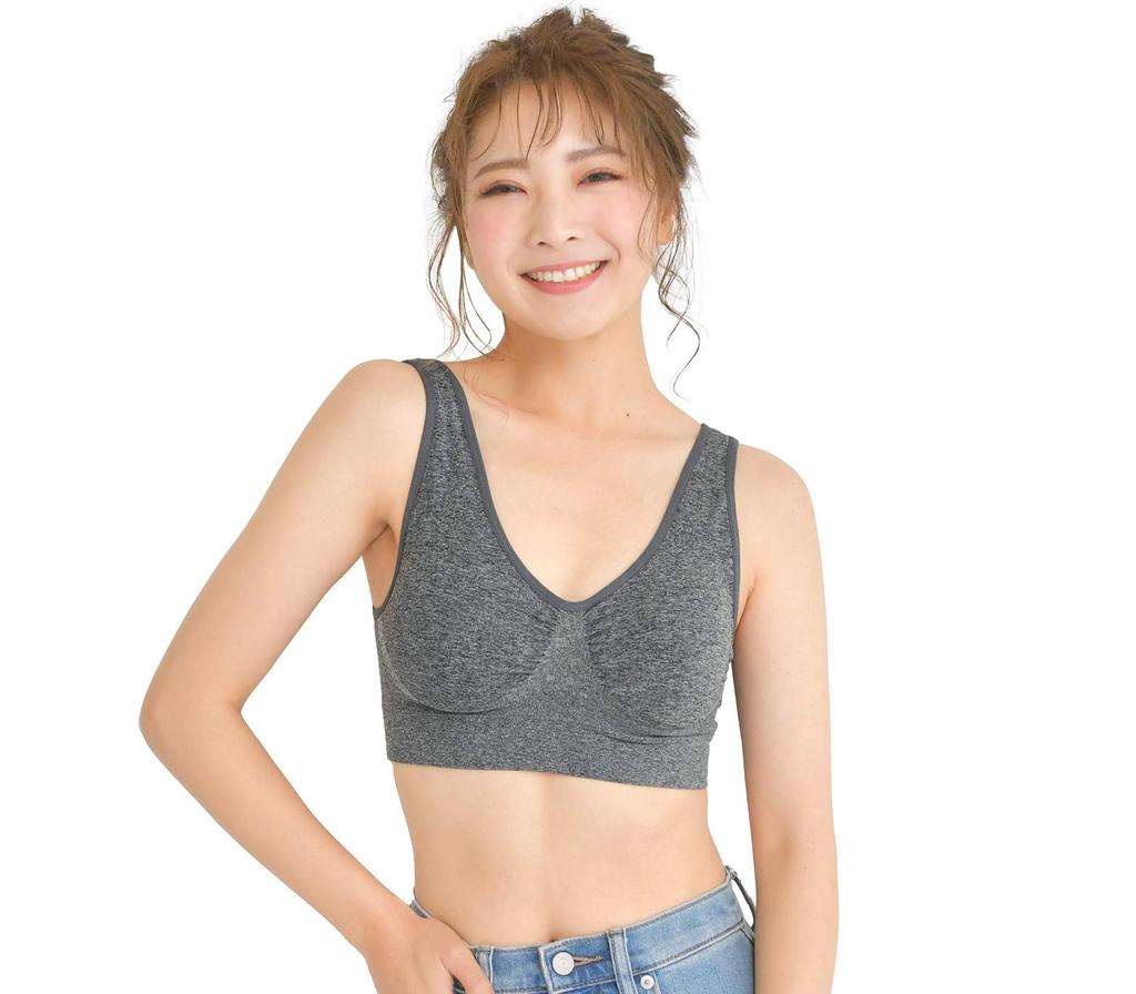 Smile LaLa Wireless Sports Night Size Sports Sleep Breast Small Bust No Small Wireless Bra Women's Bra, Bra, Gray, M, Underwear, Bra, Bra,