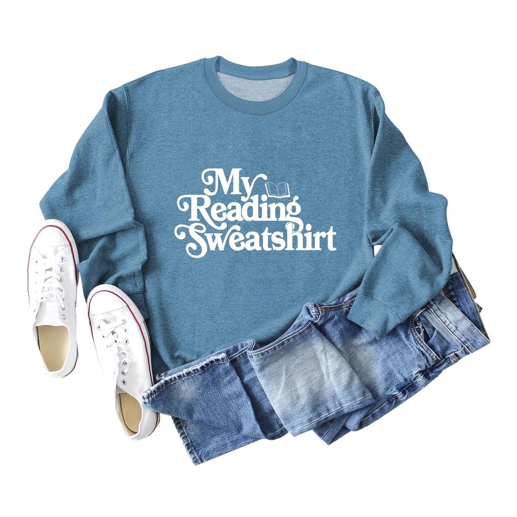 Cross-Border European & American Fashion Casual Letter Print Round Neck Sweatshirt