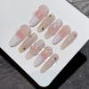 Cat Eyes Fake Nails with French Tip with Not Easy Break or Split Design for Hot Girl Dress Matching