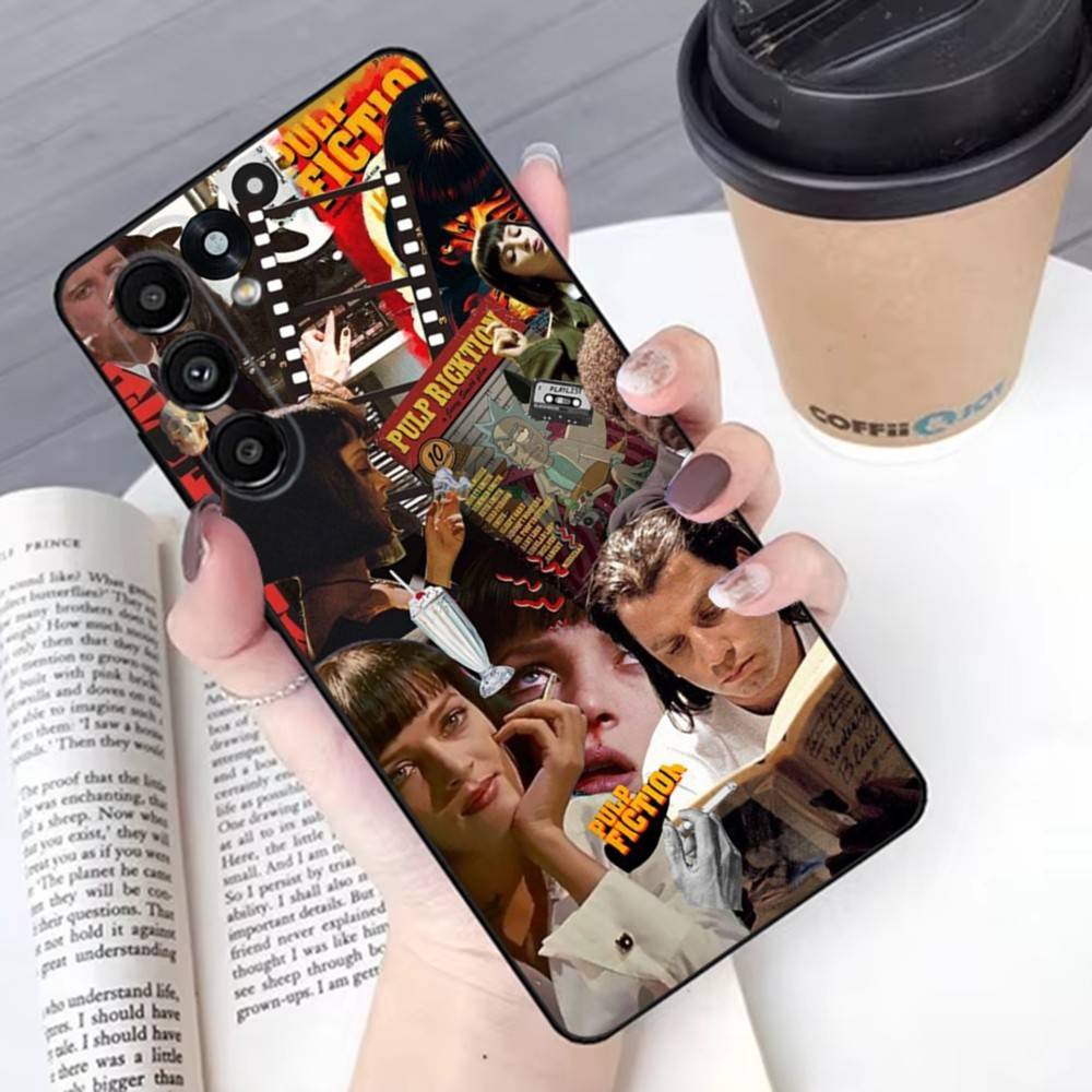 Film P-Pulp Fiction Phone Case For Samsung S 25,24,23,22,30,21,10,9,Ultra,Plus,Lite,FE,4G,5G Black Soft Case