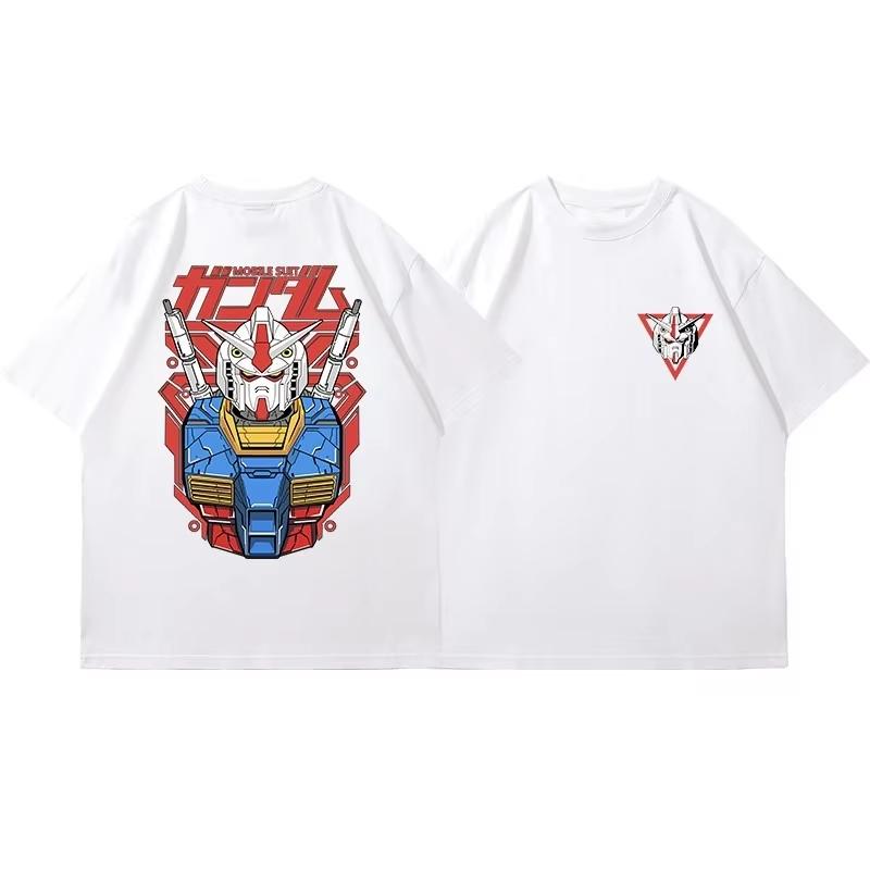 2026 Sommer RX-78-2 Cartoon-Print T-Shirt Anime Mecha Lässig Kurzarm Damen und Herren T-Shirt