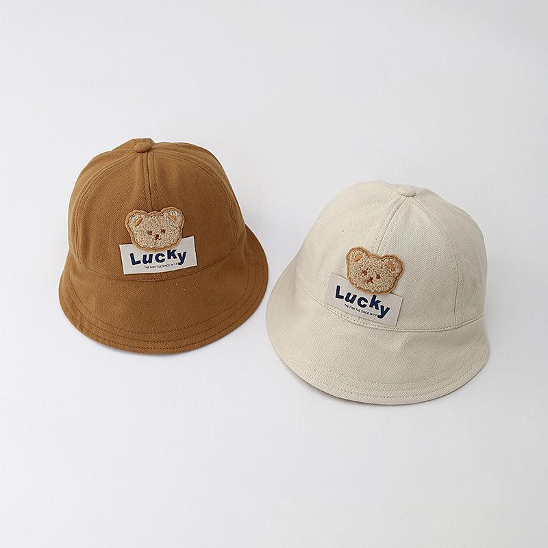 Pălărie de Bebeluș Urs Desene Animate Pentru Băiat Fată Bor Lat Casual Exterior Pălării de Protecție Solară Pentru Copii Pălării de Pescar Drăguțe Ajustabile cu Vârf