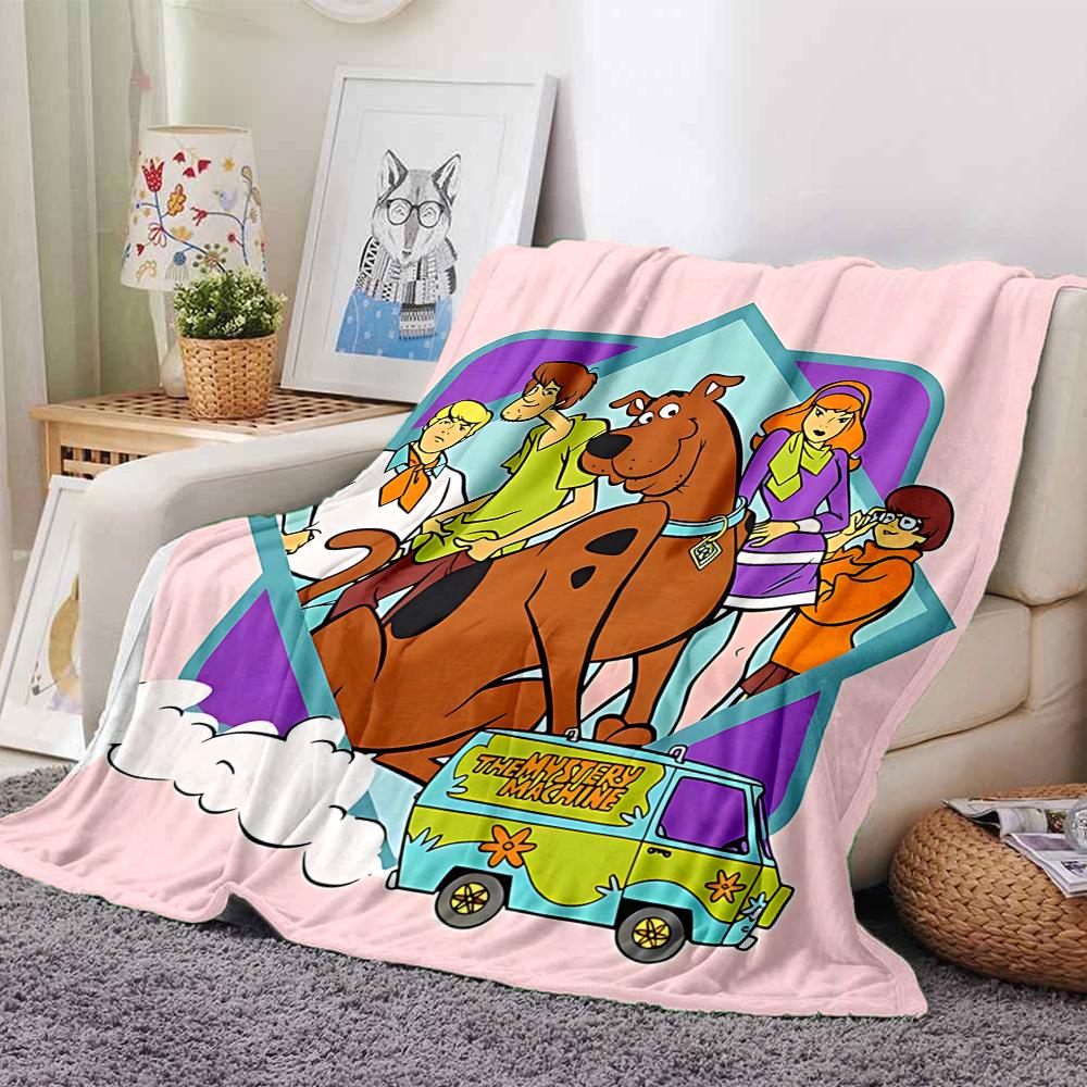 1Pc Scoobydoo Mystery Machine Blanket For Couch Bed Plush Cozy Fuzzy Blanket Super Soft Warm Blankets For Fall And Winter 0918155
