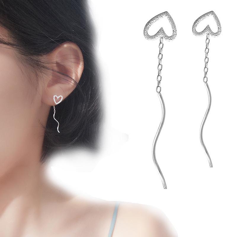 Trendy Hollow Heart Wave Line Earrings