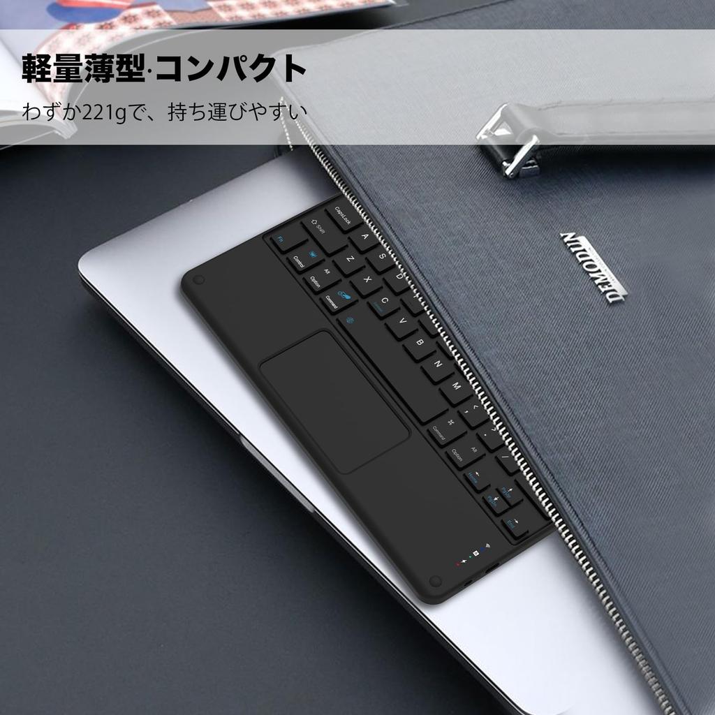 Tavoni Wireless Bluetooth Compatible with iPad with Japanese Instruction Manual Keyboard, Bluetooth, Rechargeable, Keyboard, Touchpad,