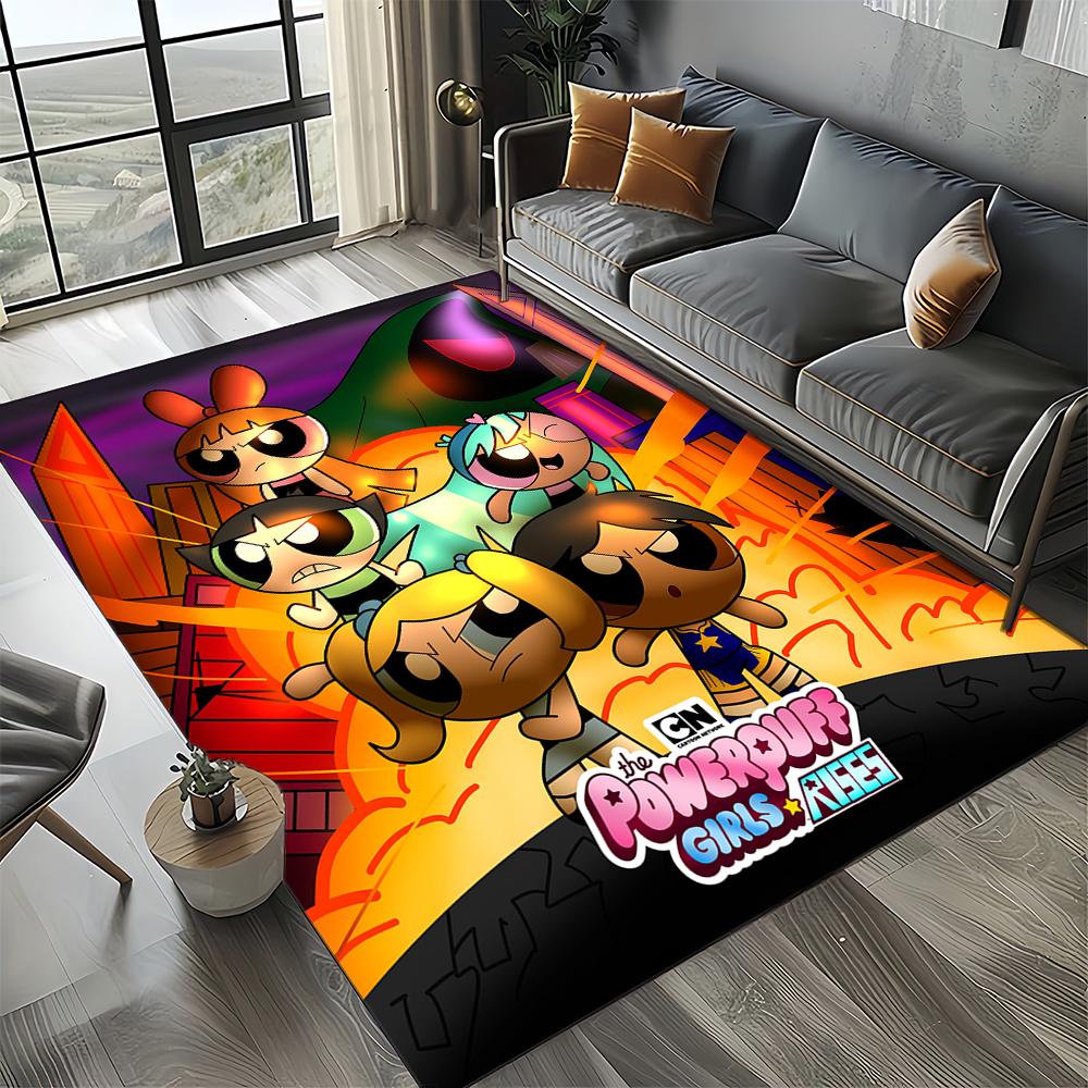 27 Style New Kawaii P-Powerpuff Girl Cartoon Carpet Rug for Living Room Bedroom Home Sofa Decoration,Kid Play Non-slip Floor Mat