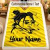 Flannel BlanketBillie Eilish Custom Name Text Personalized Soft Warm Throw Blanket Home Decor Gift