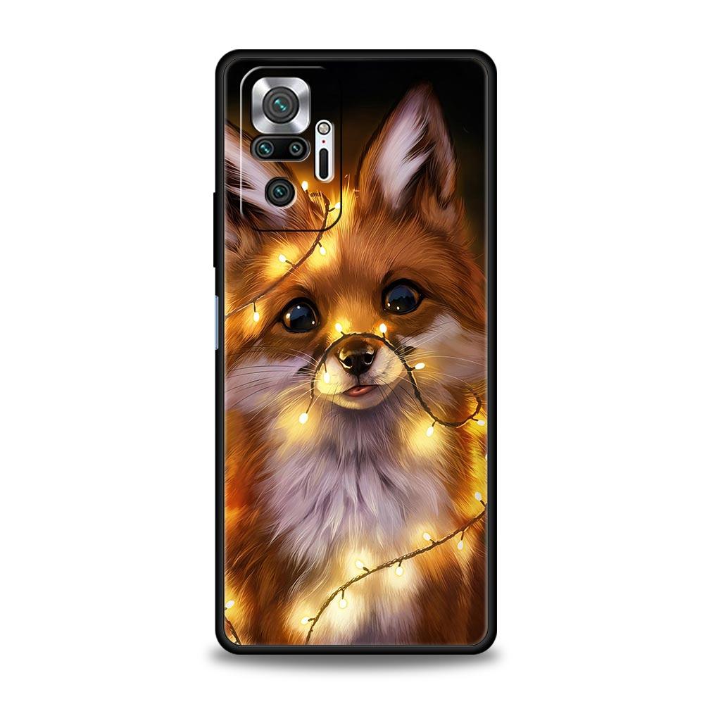 Cute Cartoon Animal Fox Phone Case For Xiaomi Redmi Note 11 10 9 Pro 5G K50 9s 7 8 8T 8A 9A 9C 9T K40 Gaming Cover Coque Funda