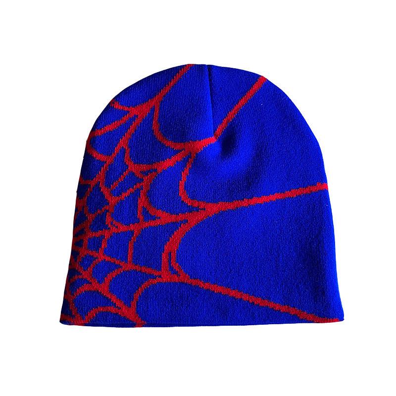 Knit Fashionable Cap With Spider Web Embroidery Design For Daily Wear Casual