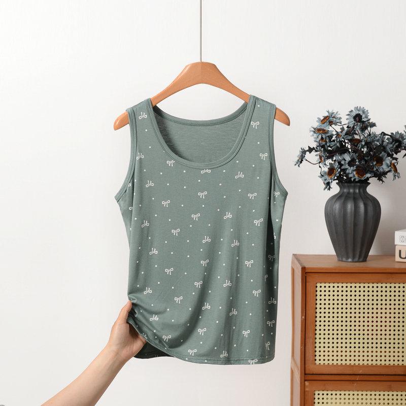 XL To 8XL Plus Size Modal O-Neck Tank Top Summer Women's Sleeveless Tops Bowknot Cami Vest Casual Loose Tees Base Layer Undershirt