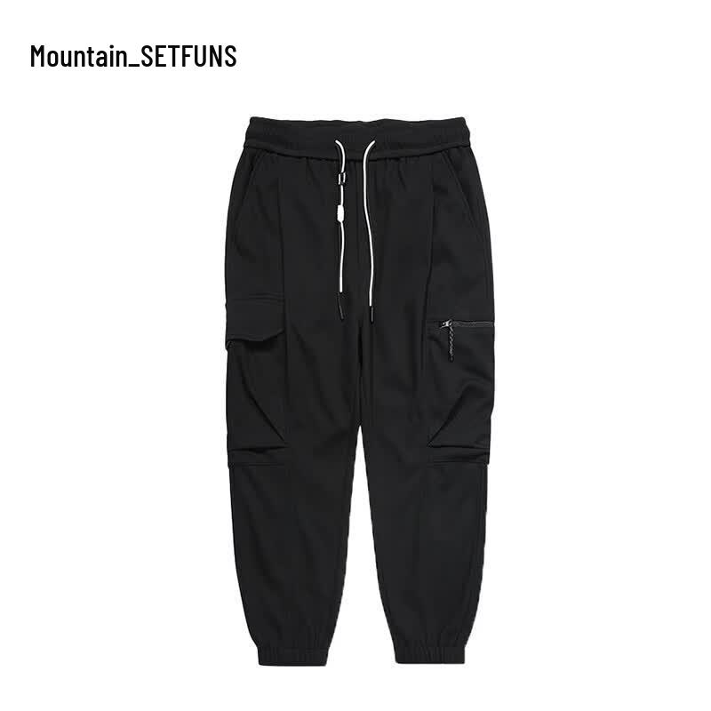 Unisex Loose Tapered Cargo Jogger Pants XXL чёрный
