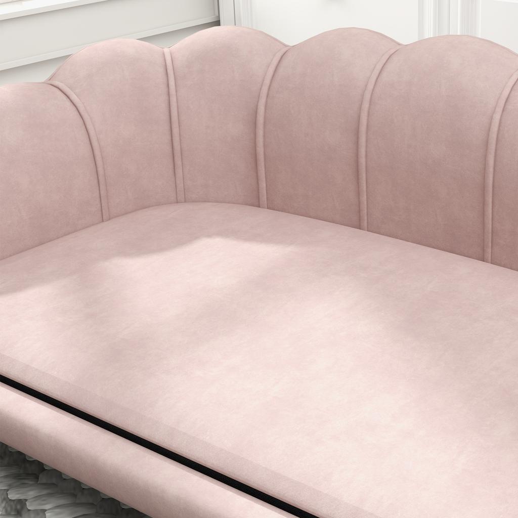 Pet Sofa for Medium and Large Dogs Up To 25 Kg, Sturdy Wood, Padded, Pink