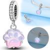 Copper Pink Noctilucent Cat Puppy Charm Pendant Beads Best Fit Original Bracelet For Women Jewelry Making