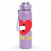 1PC Red Heart Cute Cat Mark 750ml Color Plastic Sports Water Bottle Leakproof Flip Straw Lid For Sports Office Home Use