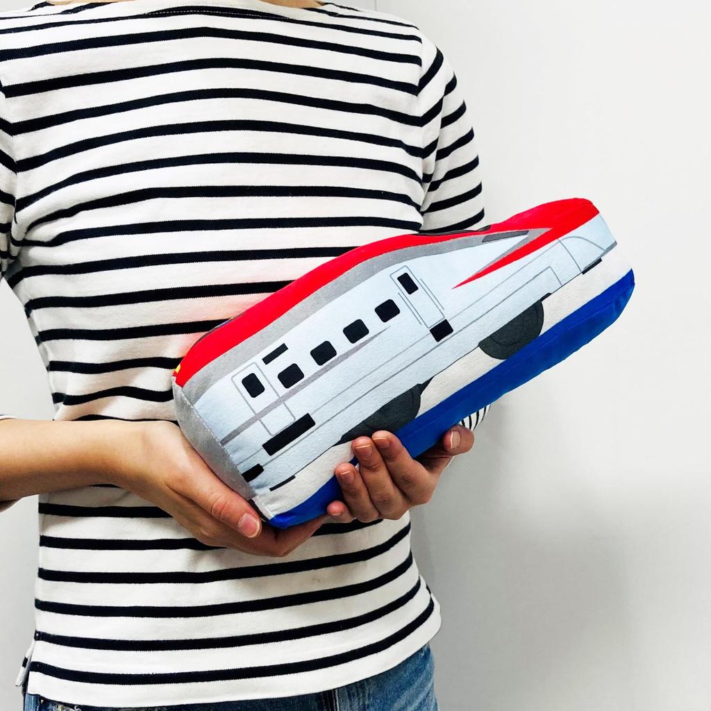 MORIPiLO Plarail Body Pillow (Shinkansen Komachi Fluffy Die-Cut Cushion Small) Stuffed Toy Backrest Nap Pillow Red 31x13x13cm Cute Soft Something