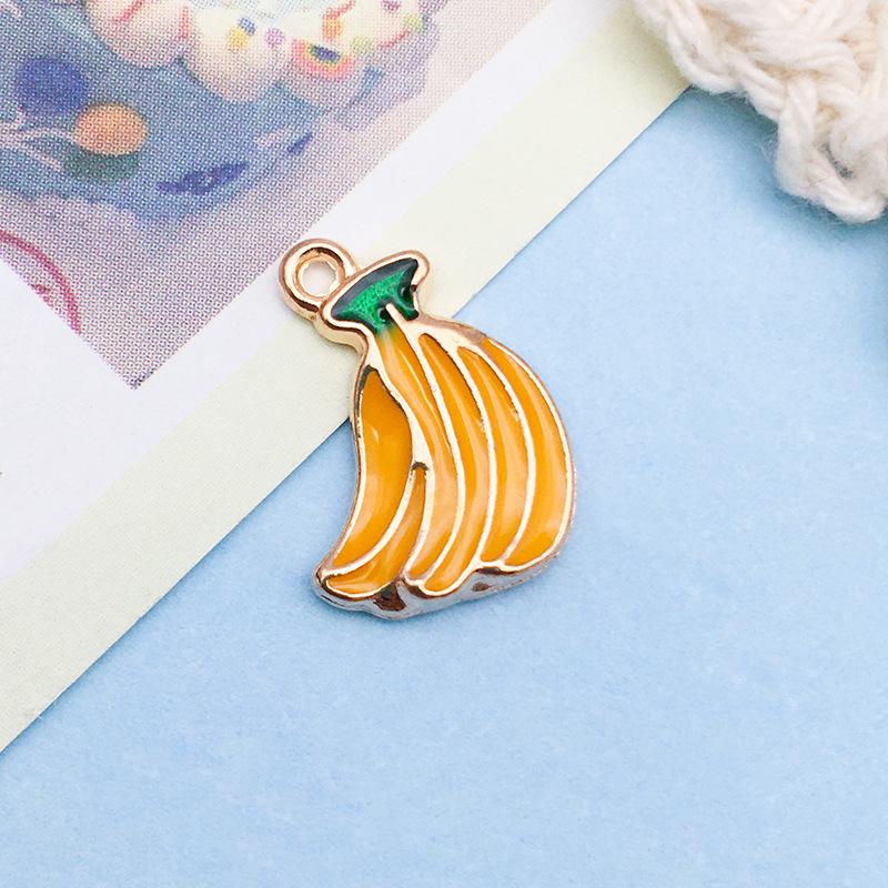 3D Fruit Drip Oil Alloy Pendants: Cherry, Watermelon, Grape Charms - Mixed 20K Gold