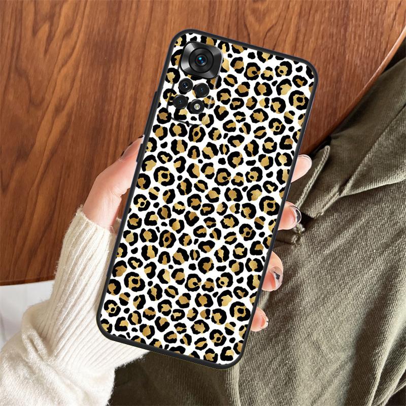 Luxury Leopard Case For Xiaomi Redmi Note 14 Pro 13 12 11 10 15 Pro Plus Redmi 13 C 15 10C 12C 14C 15C Cover