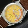 5 AUTOMATIC VINTAGE REFURBISHED 6309A JAPAN MENS YELLOW WATCH A440914-4 Sk-a440914