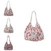 Floral Canvas Tote Bag Large Capacity Casual Shopper For Daily Use