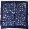 Used Excellent Condition Scarf Carre 45 Petit Carre Gavroche Number Digits 100% Silk Made In France Women Navy