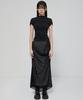 Peulleeoeob Draped Mesh Layered Long Skirt (Fl-264_Black)