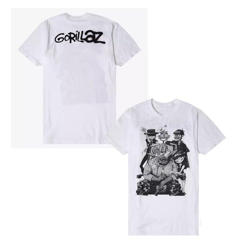 Summer (Virtual Band) Gorillaz Hip-Hop American Retro Polyester Casual Short-Sleeved Round-neck T-Shirt