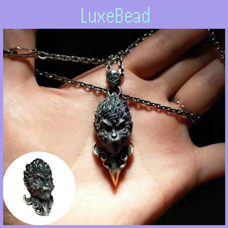 Unique Black Myth Wukong Pendant Necklace Retro Style Hip Hop Jewelry Gift For Men