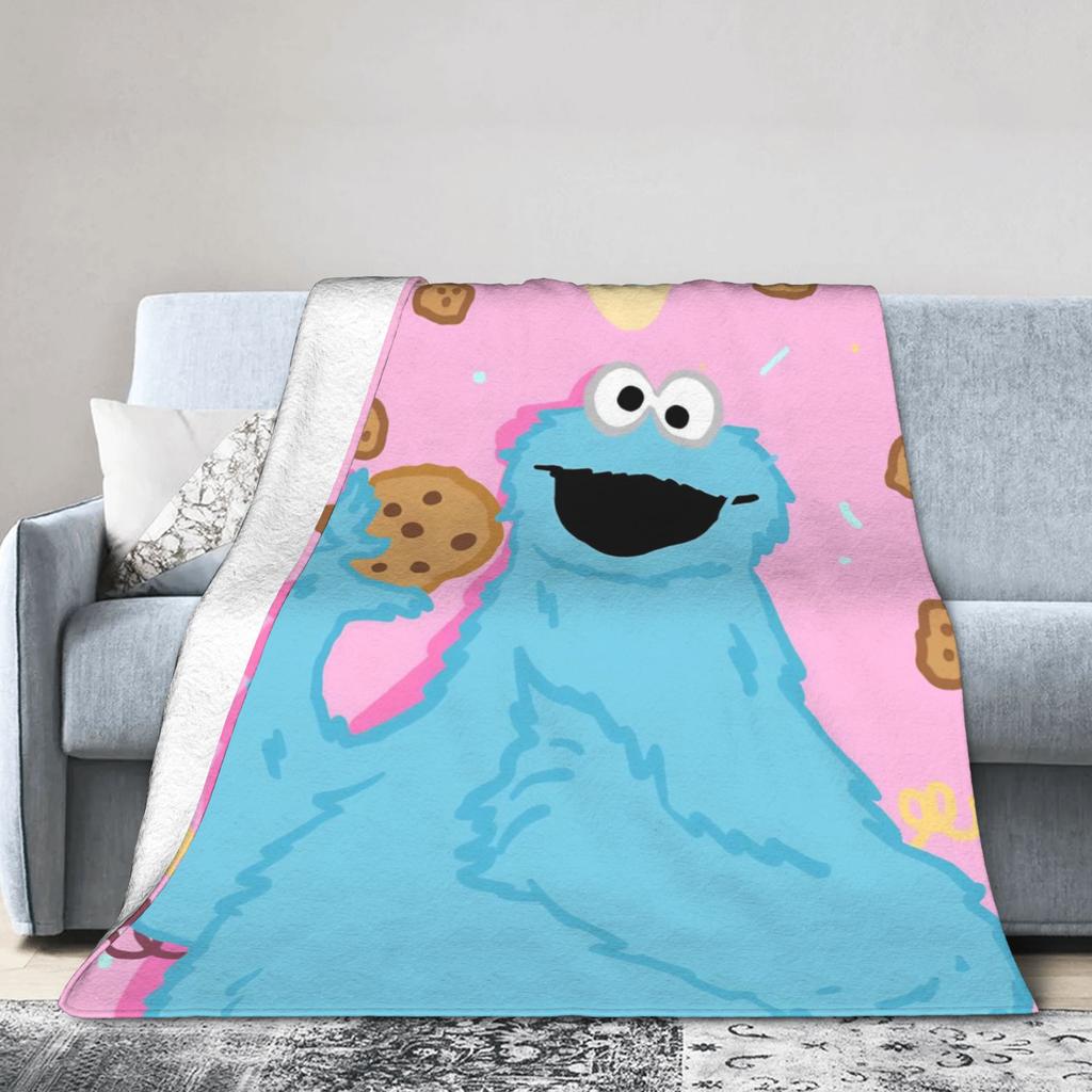 Cookie Monsters Blankets  Soft Warm Street Trend Plush Throw Blanket For Students Outdoor Flannel Bedspread Bed Cover