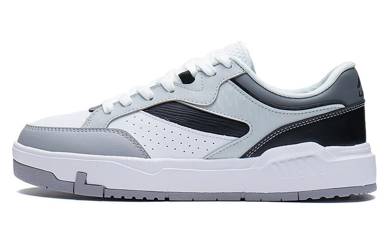 Li Ning Wear Resistant And Lightweight Low Top Skateboard Shoes Men's Black White Gray AGCS031-3