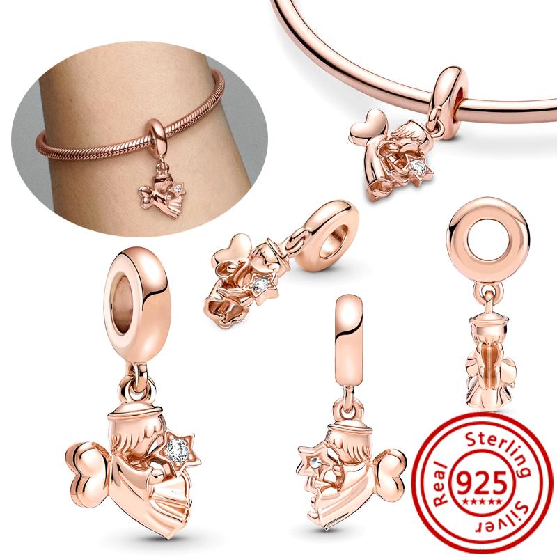 100% 925 Sterling copper Demon Skull Pumpkin Cross Angel Wings Heart Beads Fit Original Pantaro Charms Bracelet DIY Zircon Gift