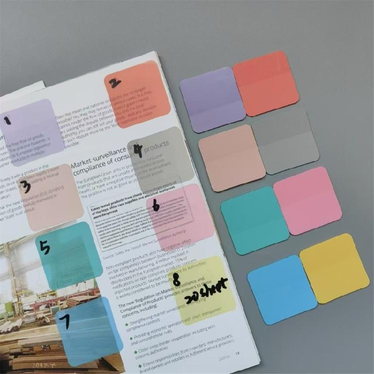 Durability 8 Color Index Tab With Adhesive Backing Portable Classification Sticker for Journals Documents