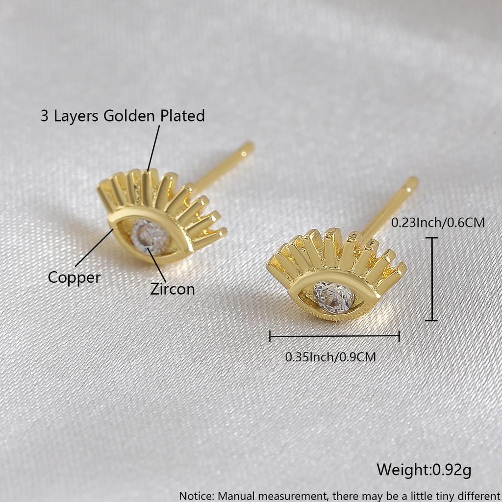 Mini Luxury-style Diamond-encrusted Eye Stud Earrings with A Fashionable Retro Vibe and Versatile Appeal - Devil's Eye Earrings Accessory.